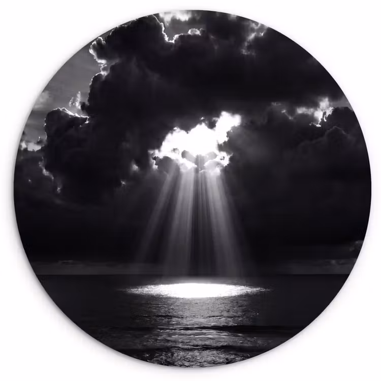 Muurcirkel - Licht - Wolken - Zee - Zwart-wit - Natuur — 1