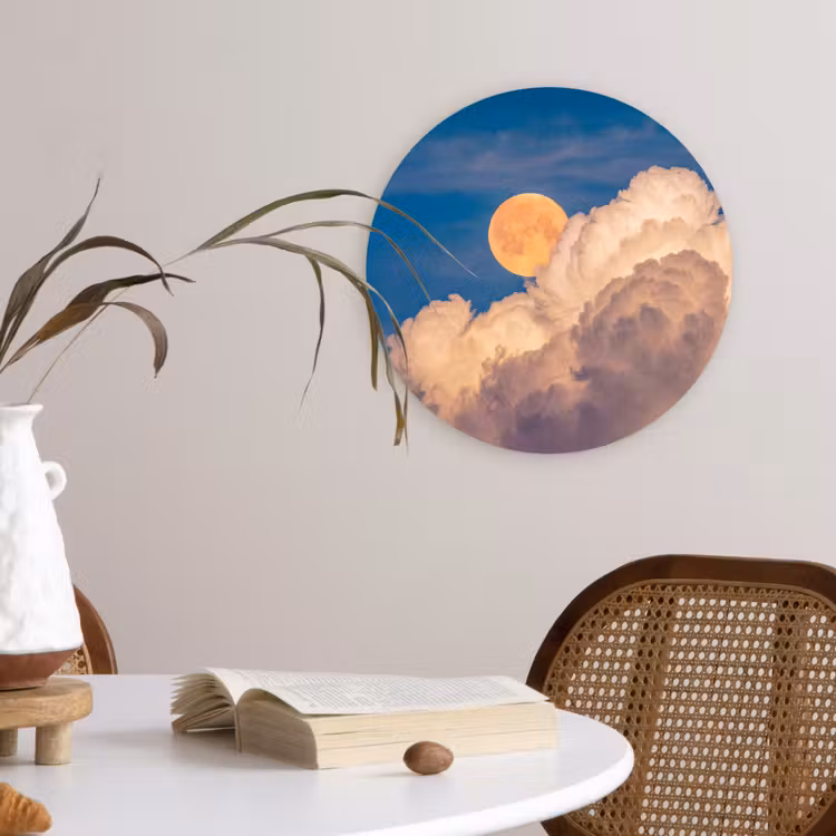 Muurcirkel - Maan - Wolken - Natuur - Oranje — 4