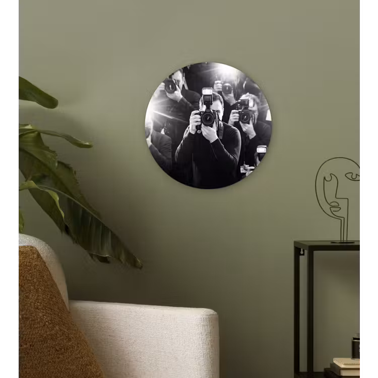 Muurcirkel - Mensen - Camera - Flitslicht - Zwart-wit - Media — 3