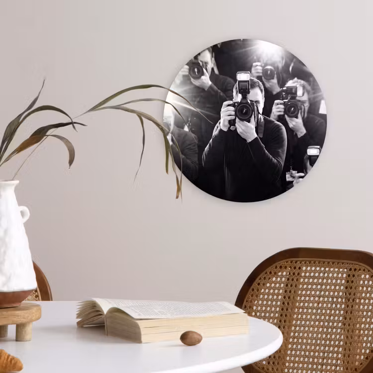 Muurcirkel - Mensen - Camera - Flitslicht - Zwart-wit - Media — 4