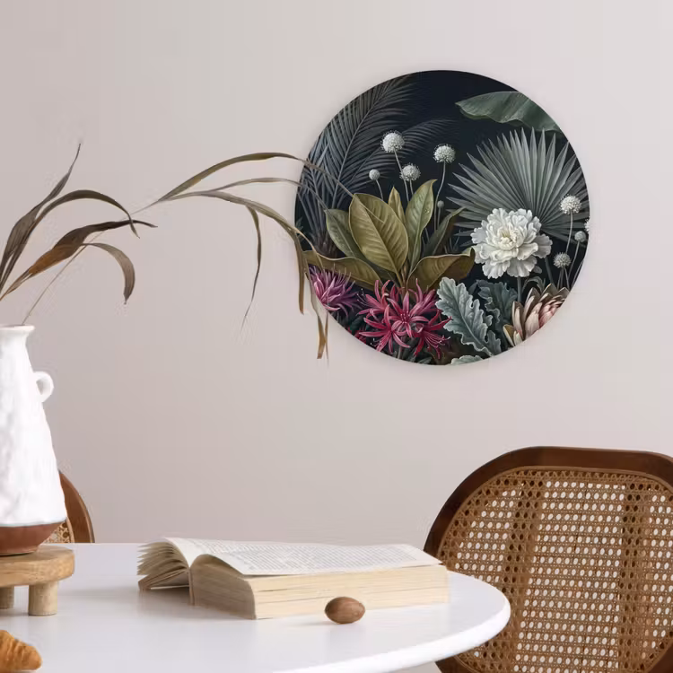 Muurcirkel - Planten - Tropisch - Botanisch - Donker - Groen — 4