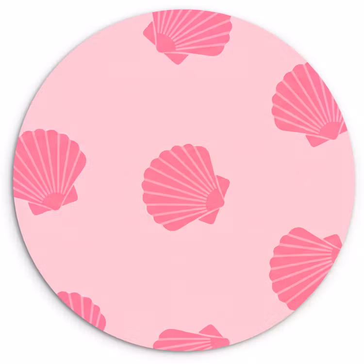 Muurcirkel - Schelp - Patroon - Zee - Modern - Roze — 1