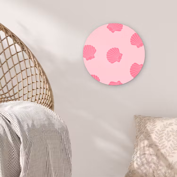 Muurcirkel - Schelp - Patroon - Zee - Modern - Roze — 5