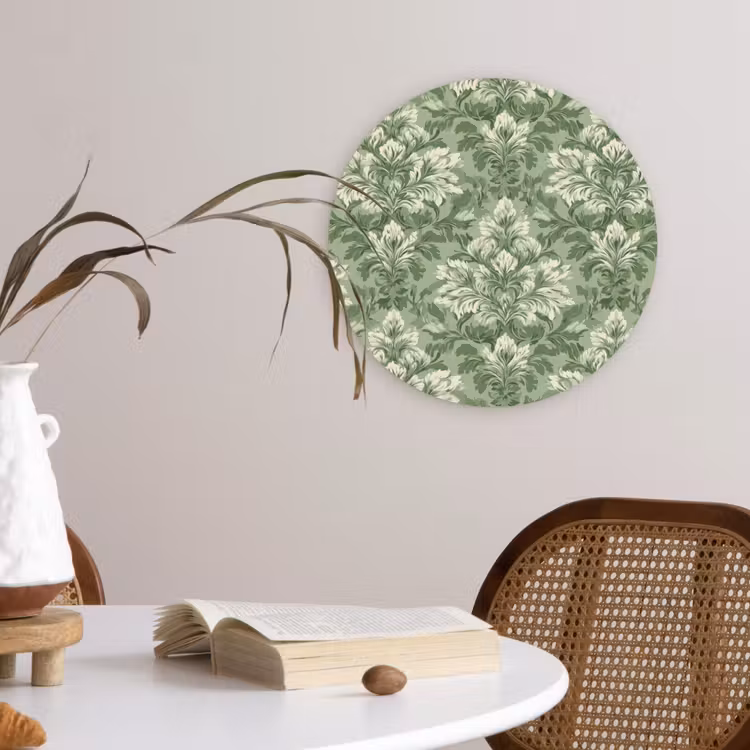 Muurcirkel - Sierlijk - Lichtgroen - Planten - Patroon - Getailleerd — 4