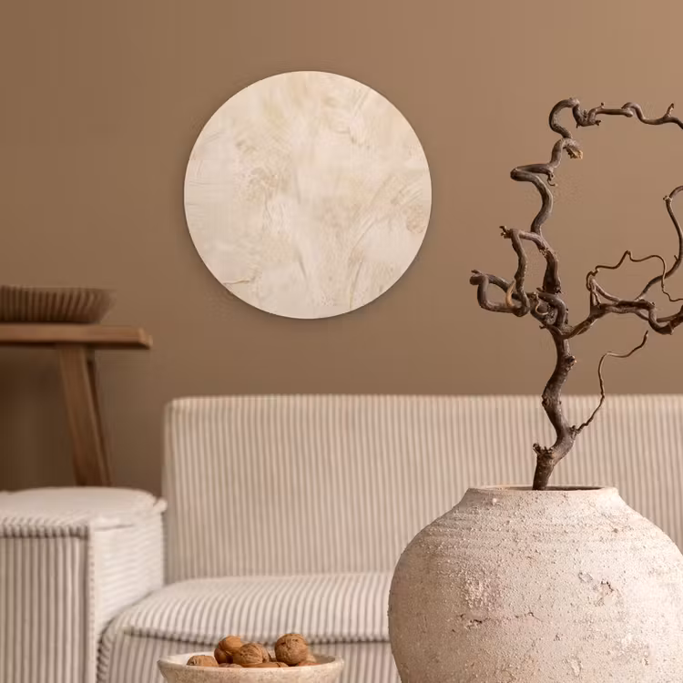 Muurcirkel - Textuur - Patroon - Abstract - Modern - Beige — 2