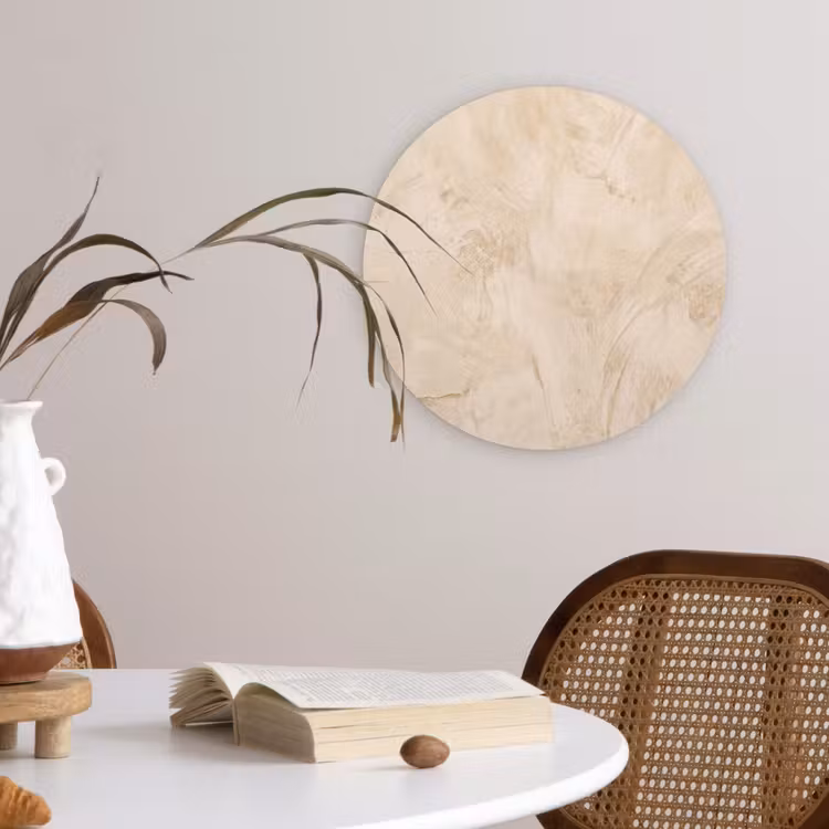 Muurcirkel - Textuur - Patroon - Abstract - Modern - Beige — 4