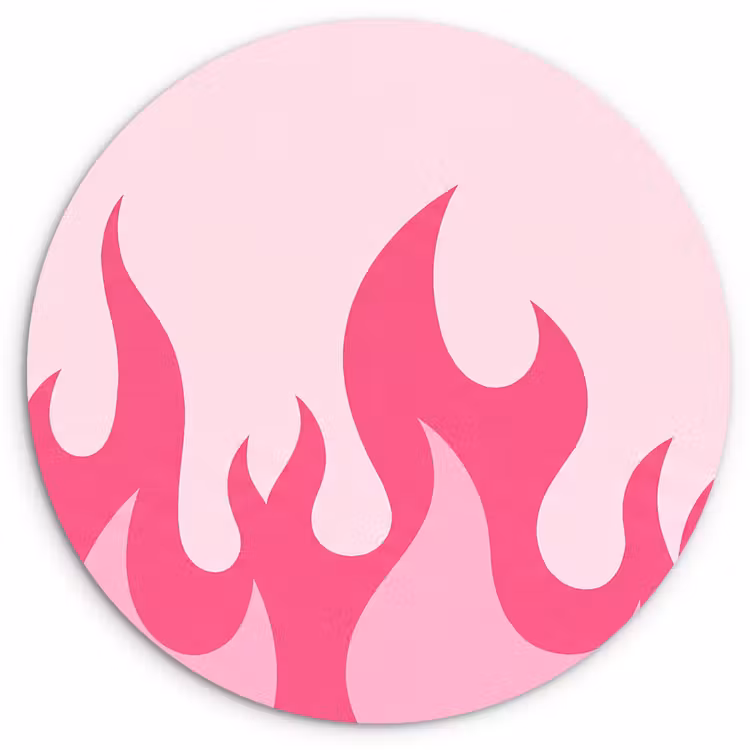 Muurcirkel - Vlammen - Patroon - Abstract - Modern - Roze — 1