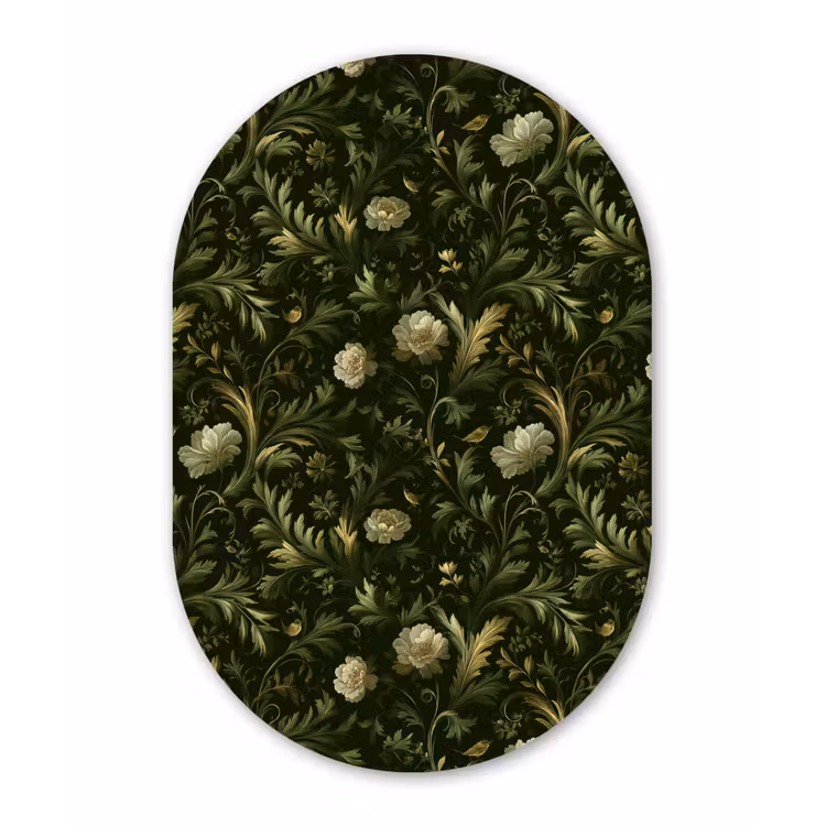Muurovaal aluminium - Botanisch - Naadloos - Bloemen — 1