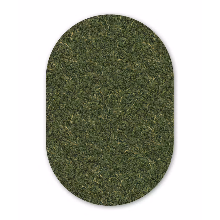 Muurovaal aluminium - Donker - Groen - Krullend - Botanisch — 1