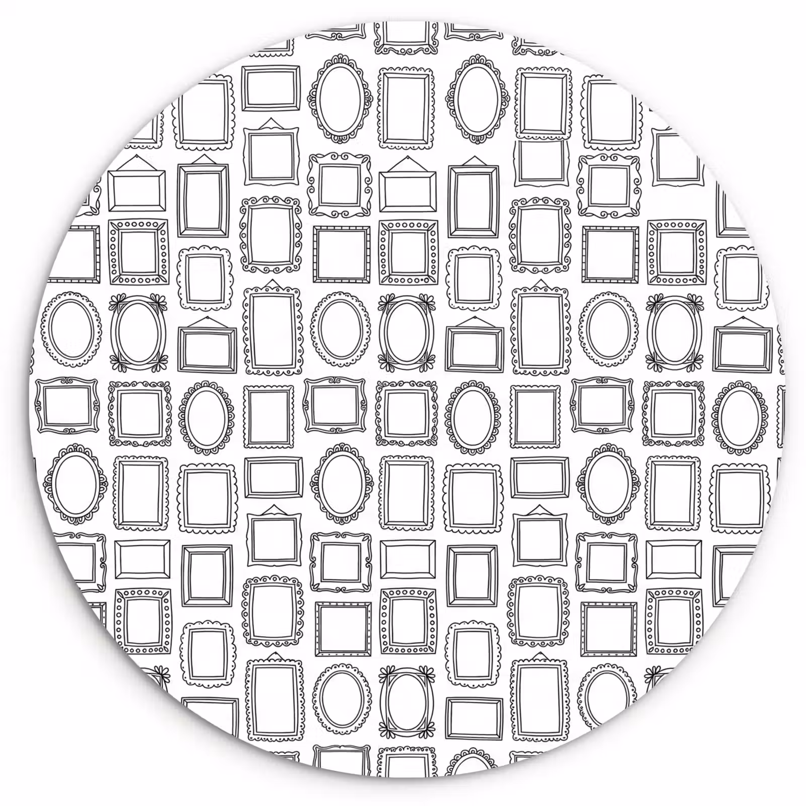 Muurcirkel - Lijsten - Patroon - Decoratie - Schets - Zwart-wit — 1