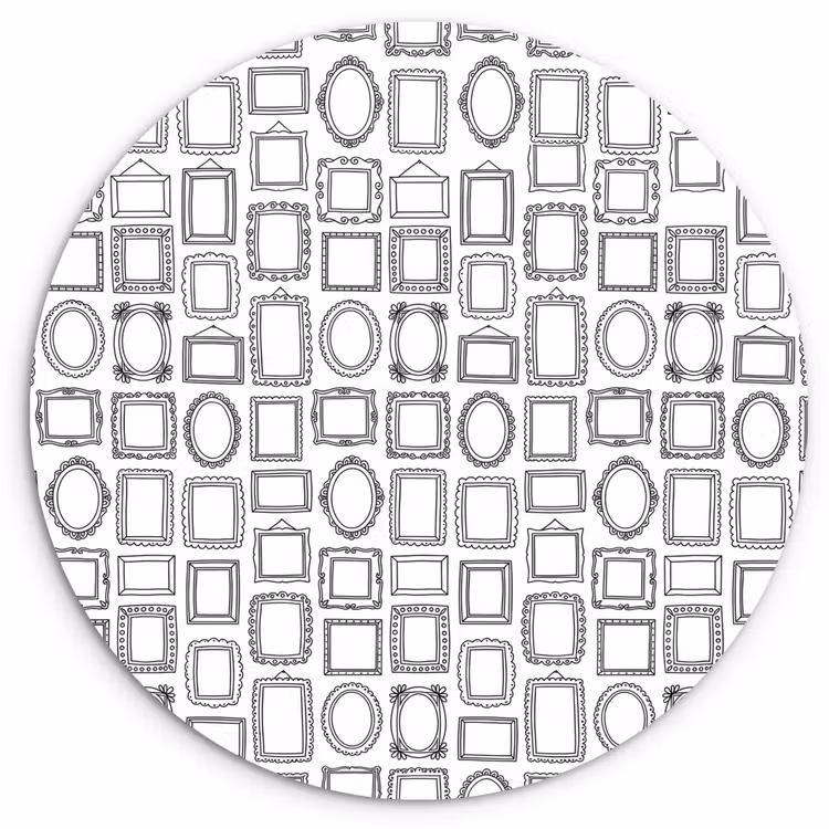 Muurcirkel - Lijsten - Patroon - Decoratie - Schets - Zwart-wit — 1