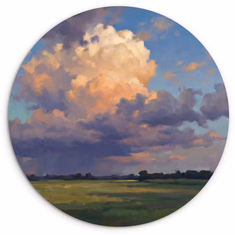 Muurcirkel - Lucht - Wolken - Landschap - Modern - Oranje — 1