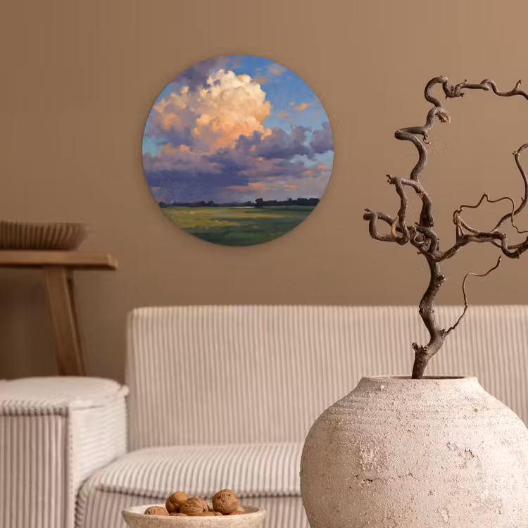 Muurcirkel - Lucht - Wolken - Landschap - Modern - Oranje — 2