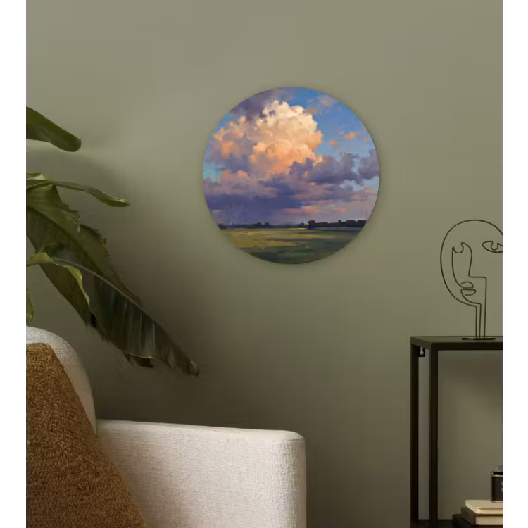 Muurcirkel - Lucht - Wolken - Landschap - Modern - Oranje — 3