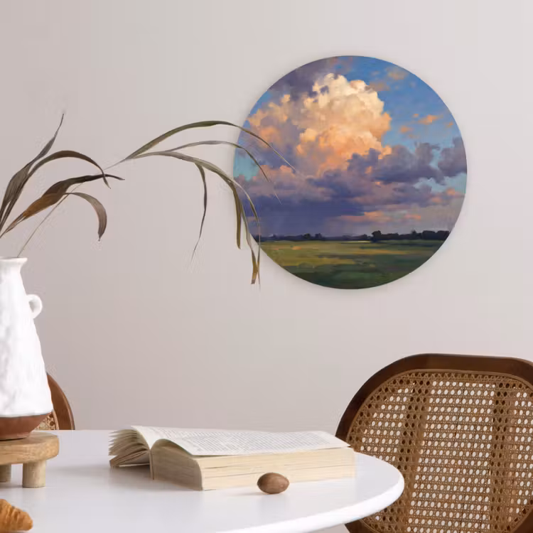 Muurcirkel - Lucht - Wolken - Landschap - Modern - Oranje — 4