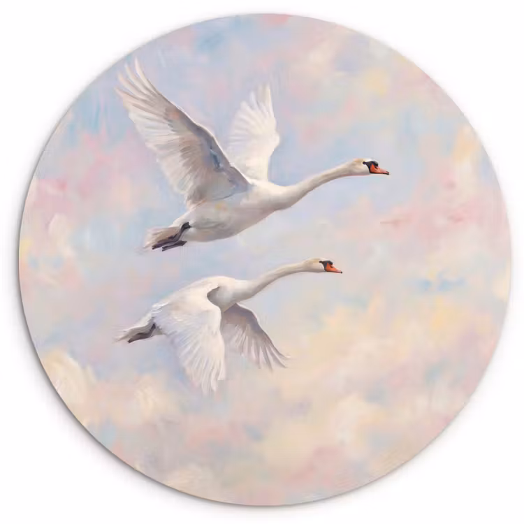 Muurcirkel - Vogel - Vliegend - Lucht - Modern - Pastel — 1