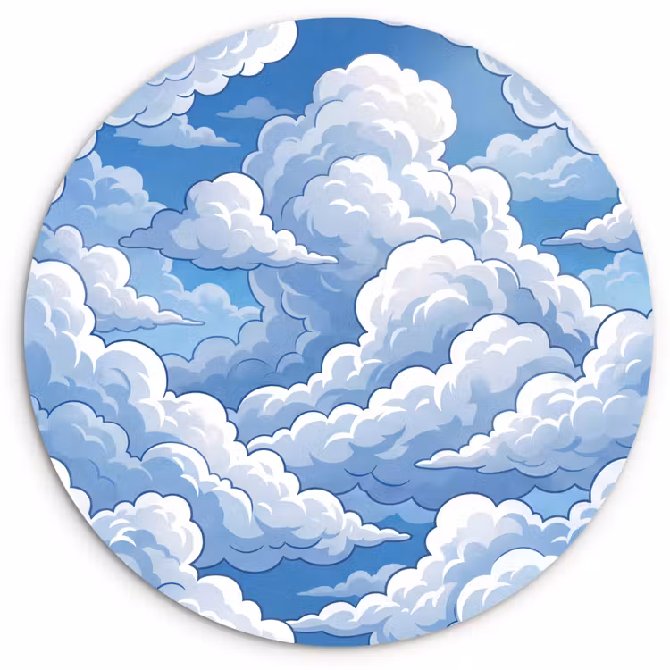 Muurcirkel - Wolken - Hemel - Abstract - Wit — 1