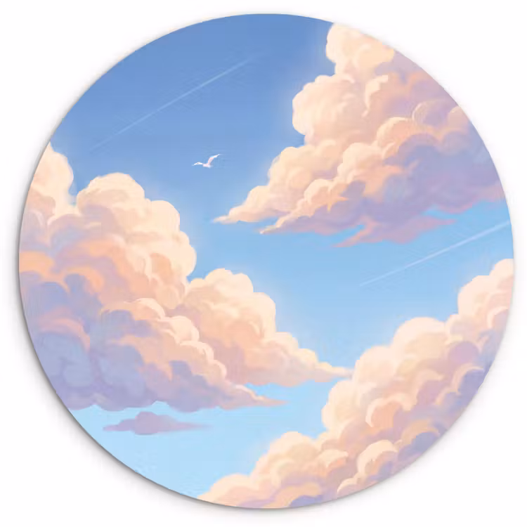Muurcirkel - Wolken - Lucht - Natuur - Blauw — 1