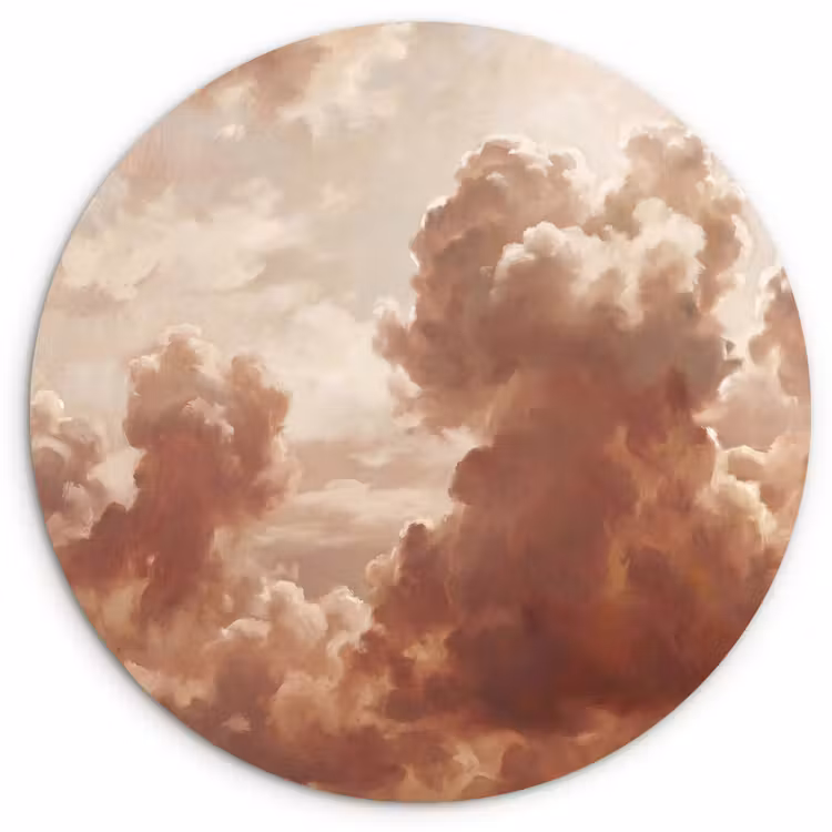 Muurcirkel - Wolken - Lucht - Natuur - Modern - Bruin — 1