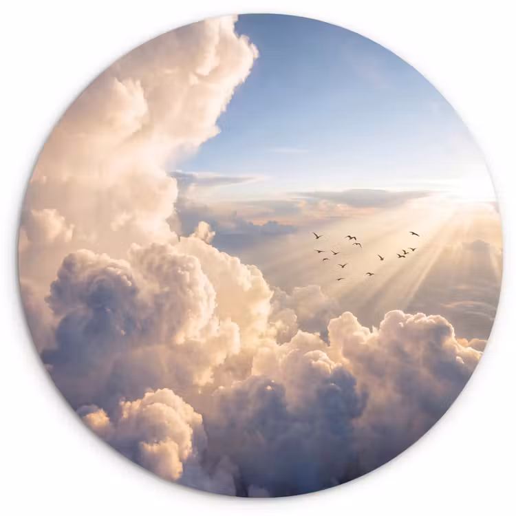Muurcirkel - Wolken - Zonnestralen - Natuur - Wit — 1