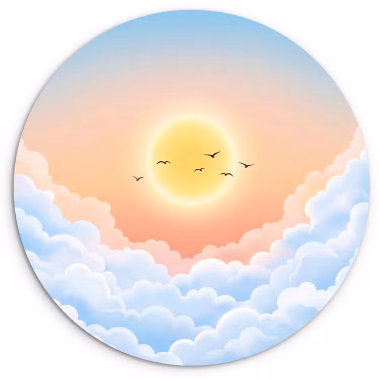Muurcirkel - Zon - Vogels - Lucht - Natuur - Geel — 1
