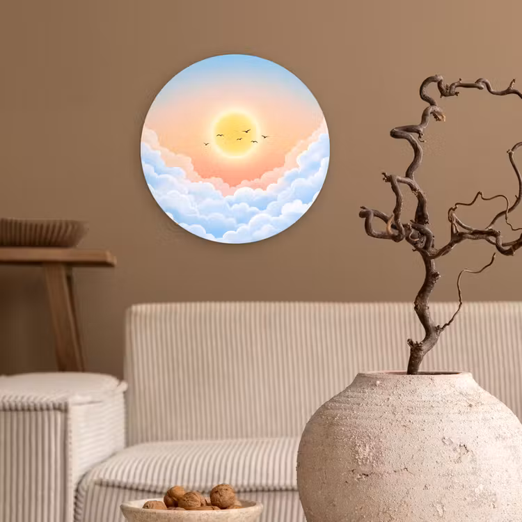 Muurcirkel - Zon - Vogels - Lucht - Natuur - Geel — 2