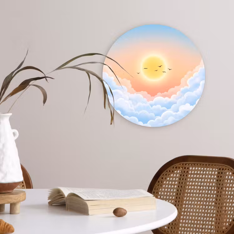 Muurcirkel - Zon - Vogels - Lucht - Natuur - Geel — 4