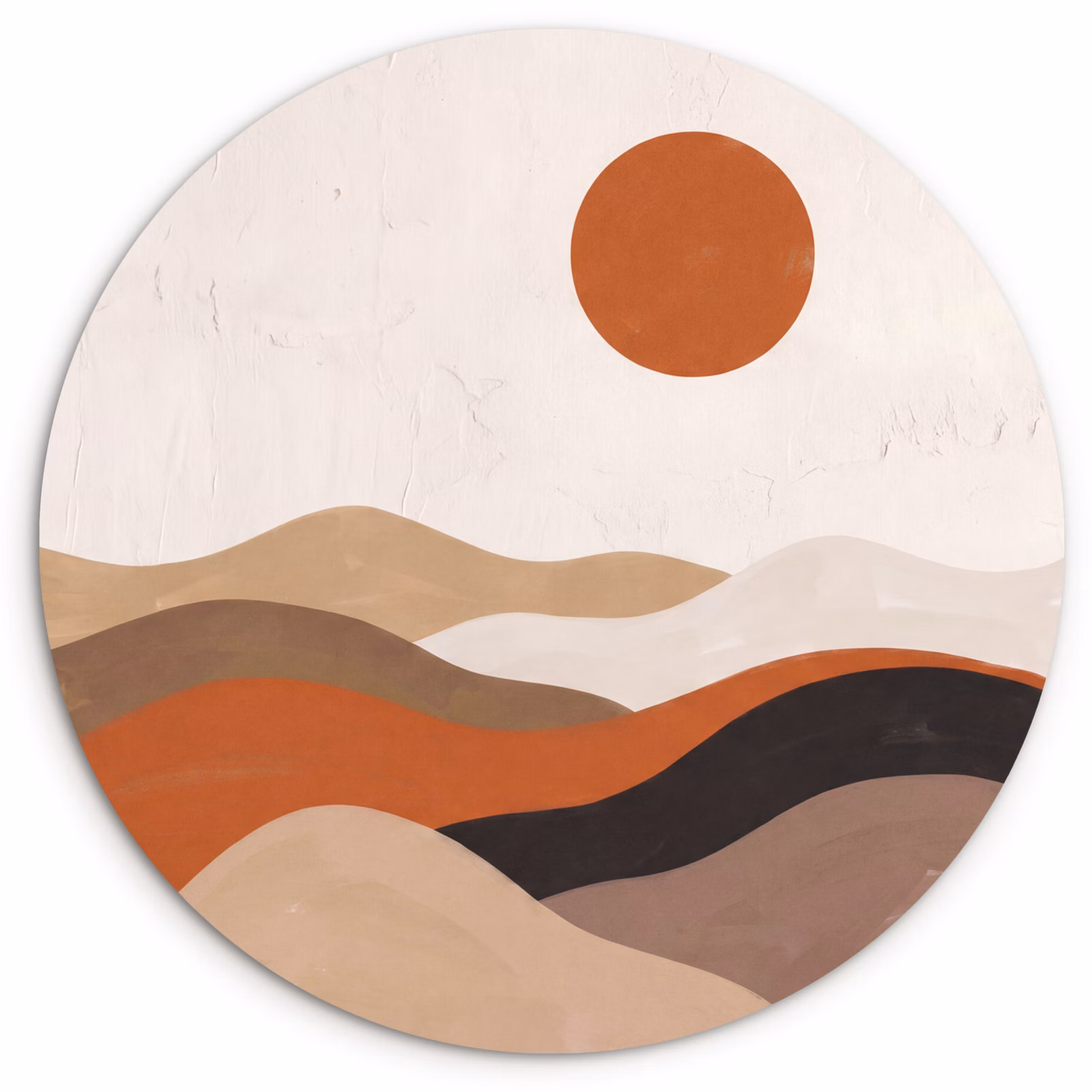 Muurcirkel - Landschap - Heuvels - Zon - Abstract - Oranje — 1