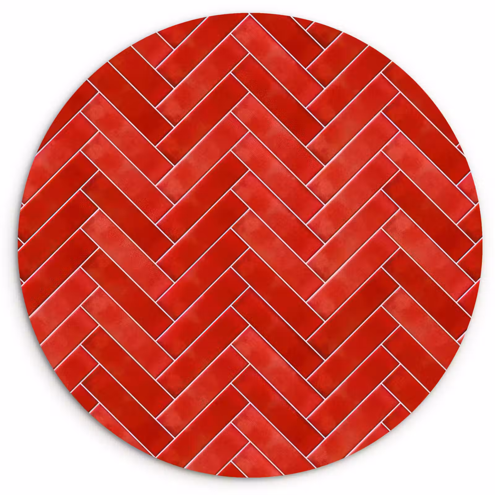 Muurcirkel - Visgraat - Tegel - Rood — 1