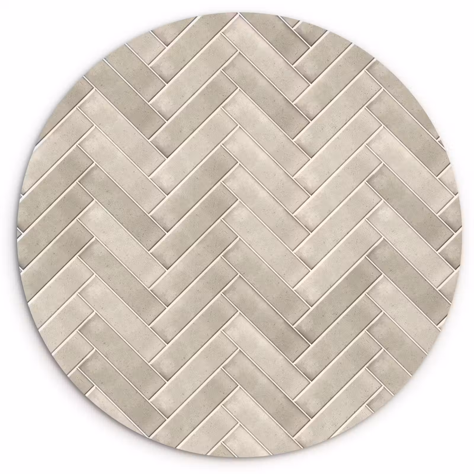 Muurcirkel - Visgraat - Wandtegel - Beige — 1