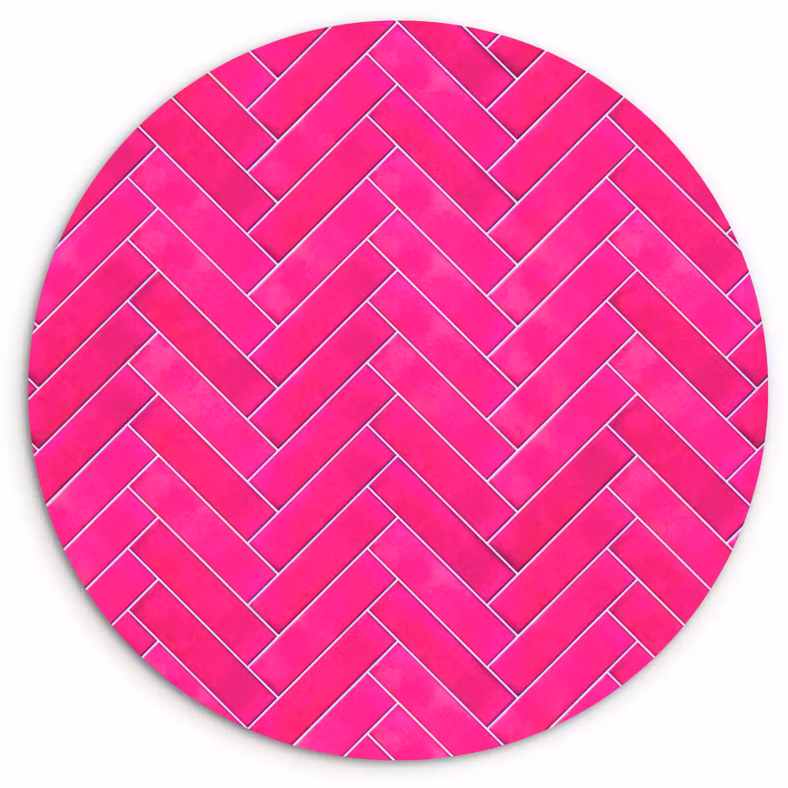 Muurcirkel - Visgraat - Wandtegel - Fuchsia - Roze — 1