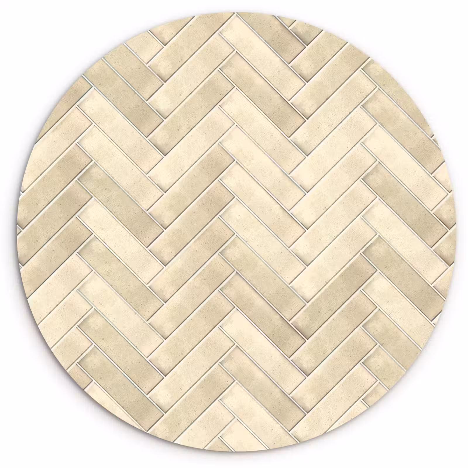 Muurcirkel - Visgraat - Wandtegel - Licht Beige — 1