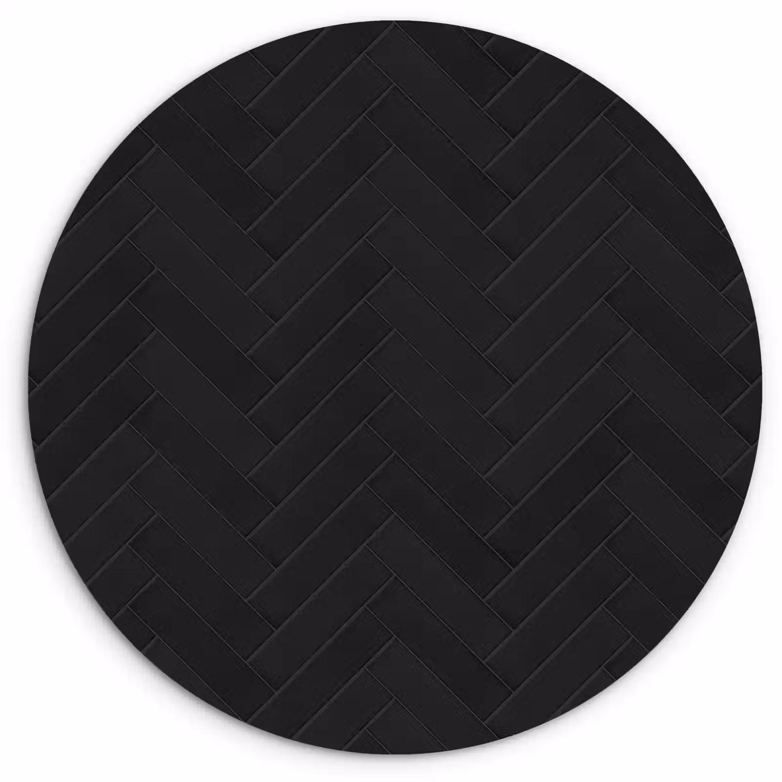 Muurcirkel - Visgraat - Wandtegel - Mat - Zwart — 1