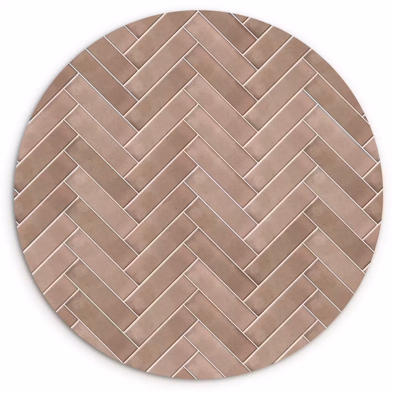 Muurcirkel - Visgraat - Wandtegel - Oudroze - Terracotta — 1