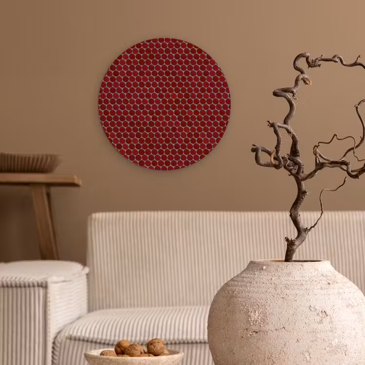 Muurcirkel - Penny - Mozaïek - Rond - Rood — 2