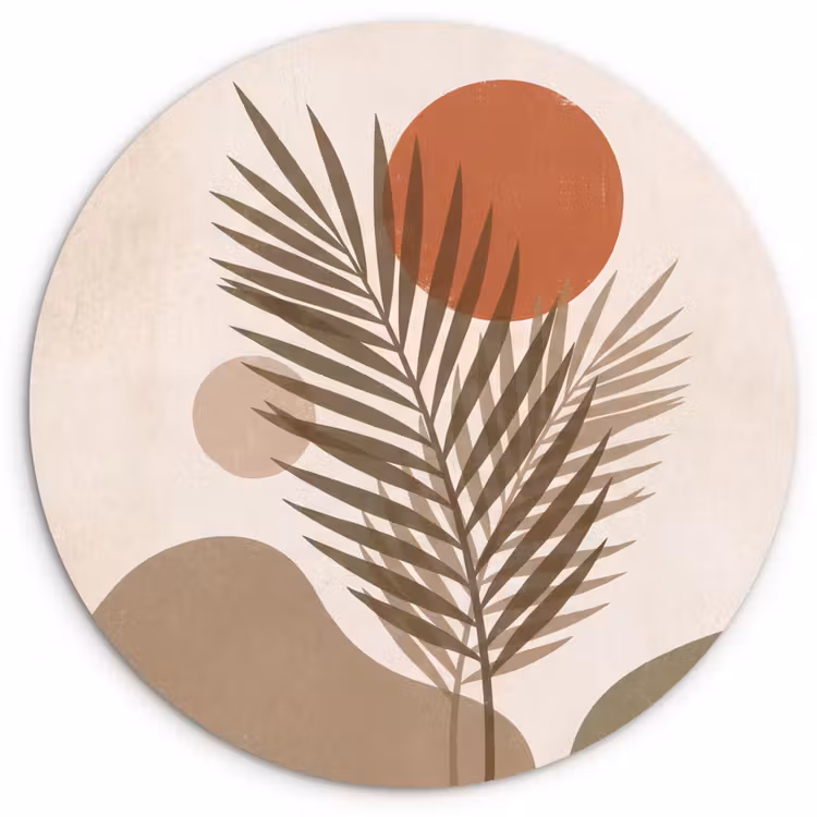 Muurcirkel - Planten - Bladeren - Abstract - Modern - Beige — 1