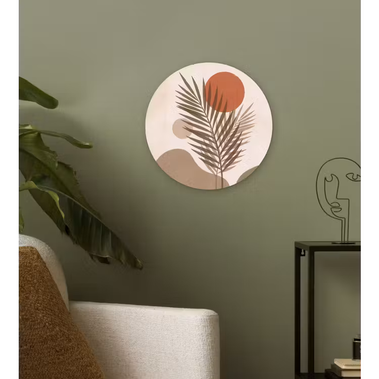 Muurcirkel - Planten - Bladeren - Abstract - Modern - Beige — 3