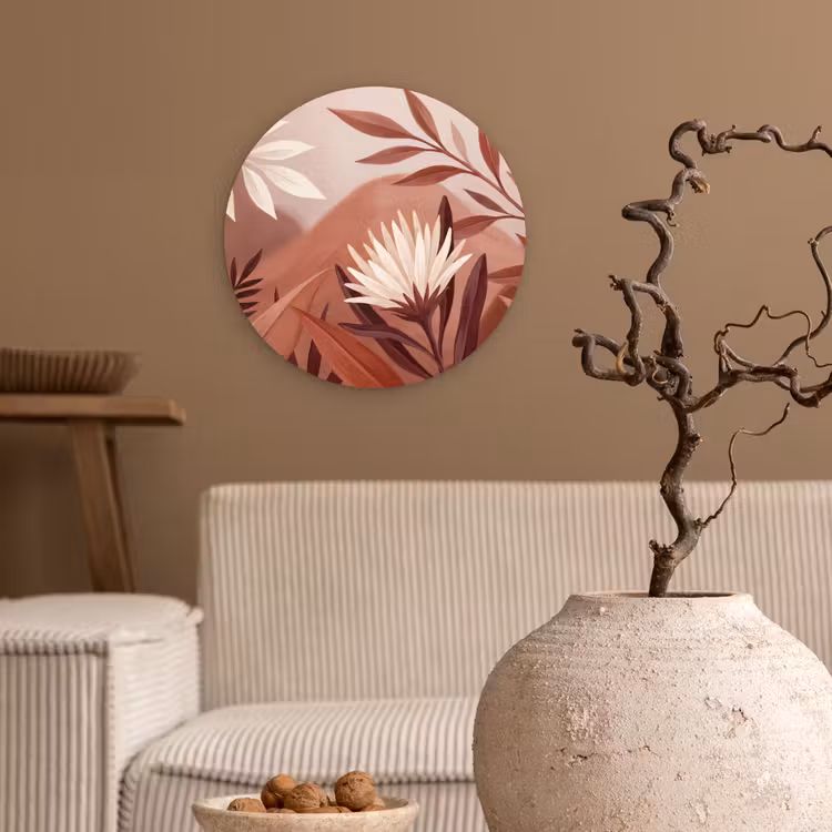 Muurcirkel - Planten - Bladeren - Botanisch - Modern - Bruin — 2