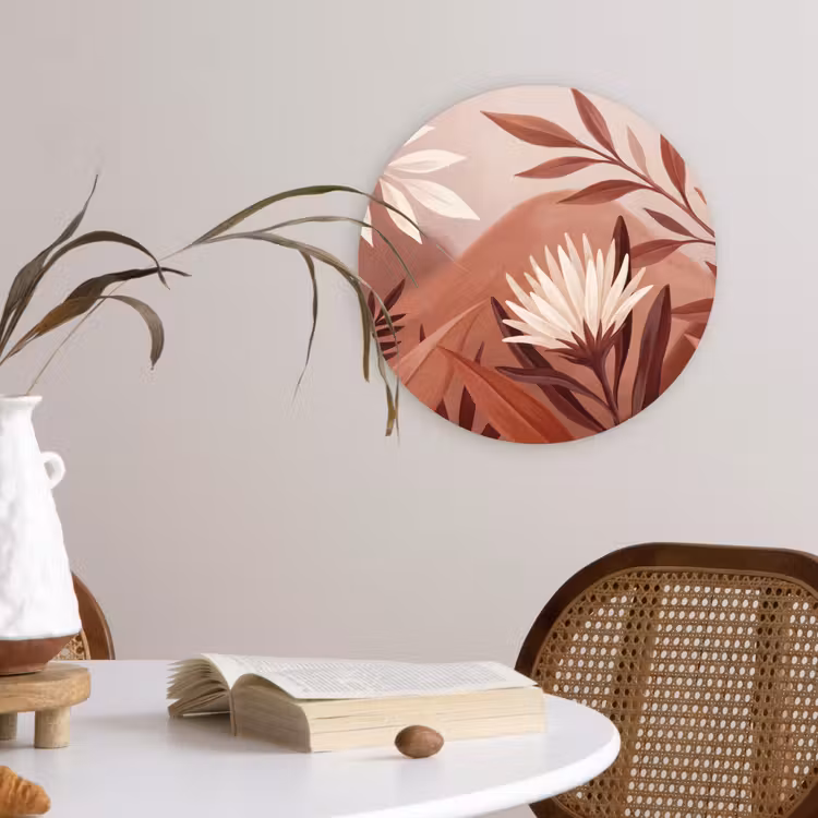 Muurcirkel - Planten - Bladeren - Botanisch - Modern - Bruin — 4