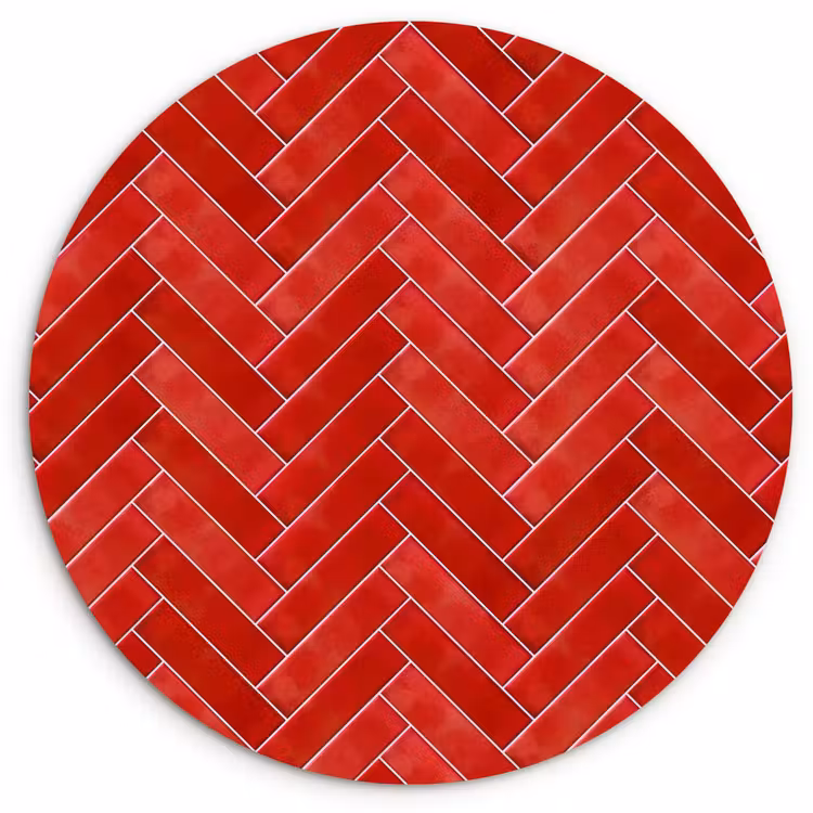 Muurcirkel - Visgraat - Tegel - Rood — 1