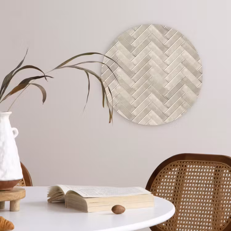 Muurcirkel - Visgraat - Wandtegel - Beige — 4