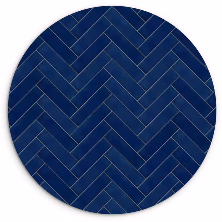 Muurcirkel - Visgraat - Wandtegel - Donkerblauw - Navy Blue — 1