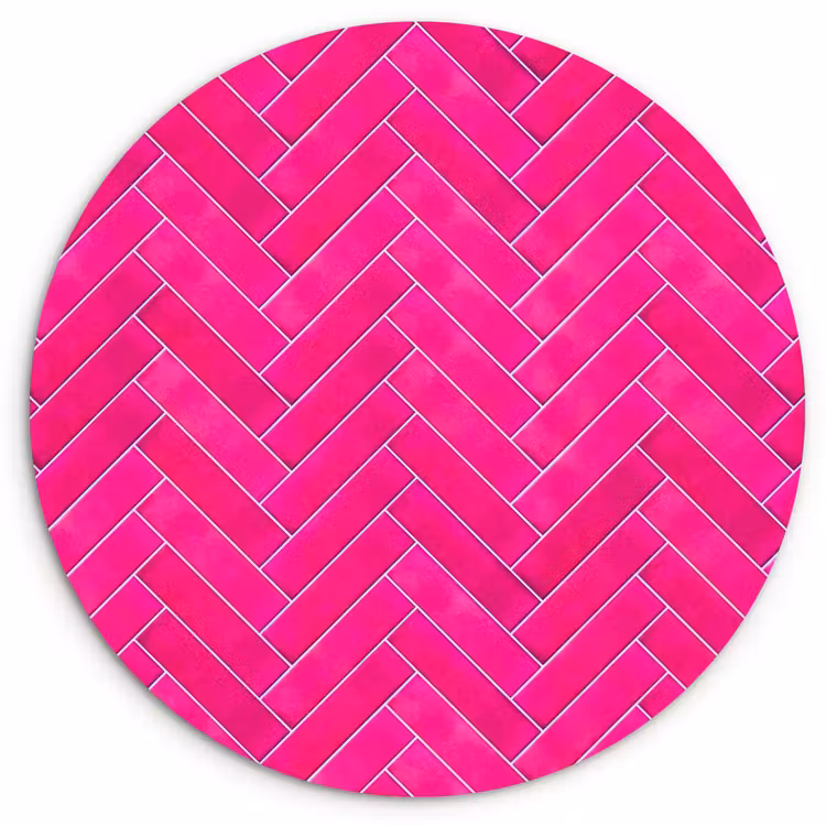 Muurcirkel - Visgraat - Wandtegel - Fuchsia - Roze — 1
