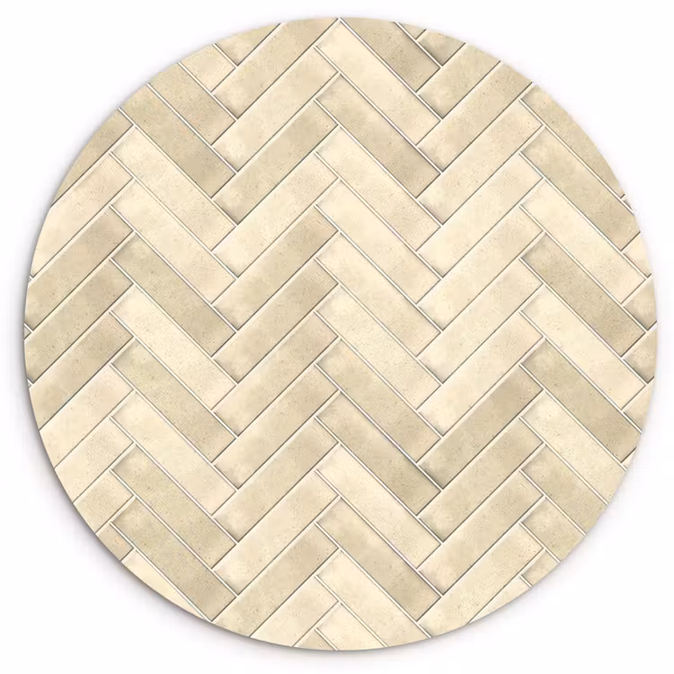 Muurcirkel - Visgraat - Wandtegel - Licht Beige — 1