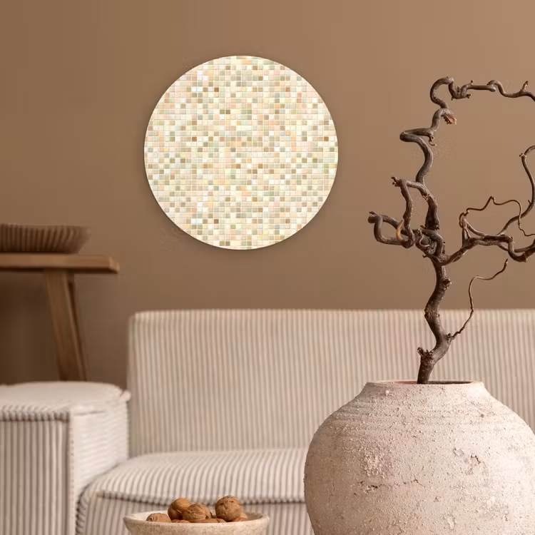 Muurcirkel - Mozaïek - Patroon - Beige — 2
