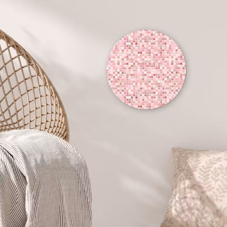 Muurcirkel - Mozaïek - Patroon - Roze — 5