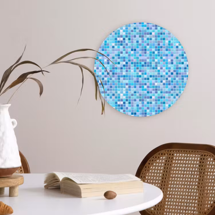 Muurcirkel - Mozaïek - Patroon - Turquoise — 4
