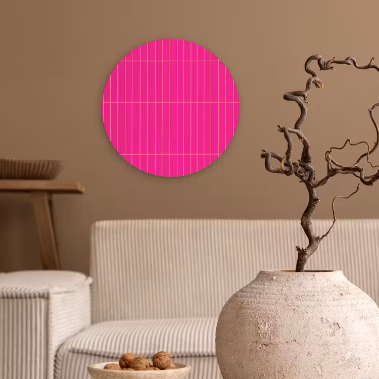 Muurcirkel - Patroon - Tegel - Magenta - Roze — 2