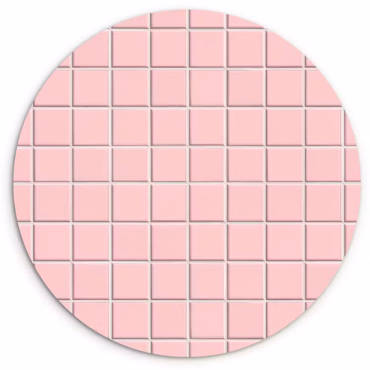 Muurcirkel - Patroon - Tegel - Pastelroze — 1