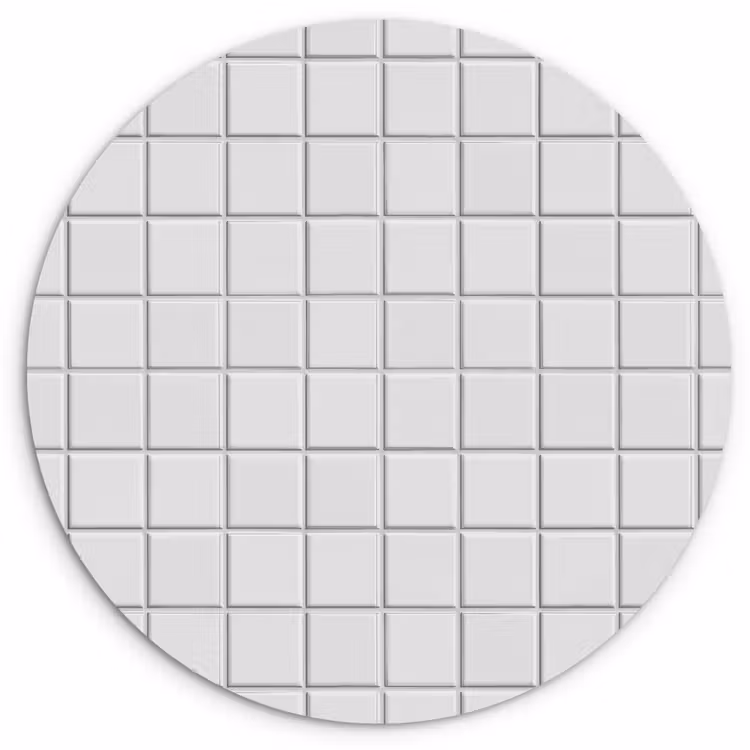Muurcirkel - Patroon - Tegels - Grijs - Wit — 1